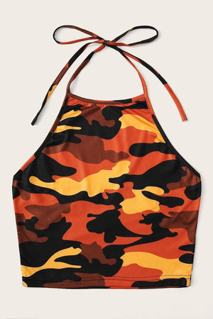 Ceri Camouflage Print Top