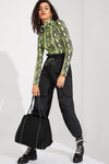Neon Snakeskin Print Top