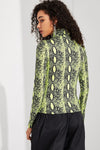 Neon Snakeskin Print Top