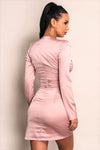 Pink Bodycon Satin Dress