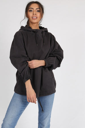 Washed Cagoule Jacket Black