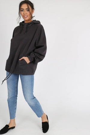 Washed Cagoule Jacket Black