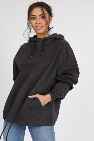 Washed Cagoule Jacket Black