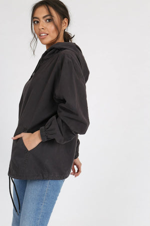 Washed Cagoule Jacket Black