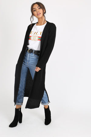 Eva Oversized Knit Cardigan- Black