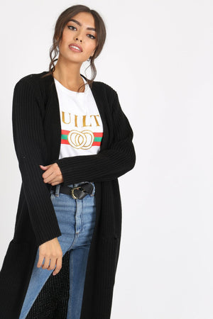 Eva Oversized Knit Cardigan- Black