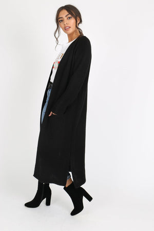 Eva Oversized Knit Cardigan- Black