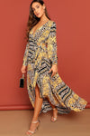 Sian Scarf Print Long Dress