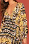 Sian Scarf Print Long Dress