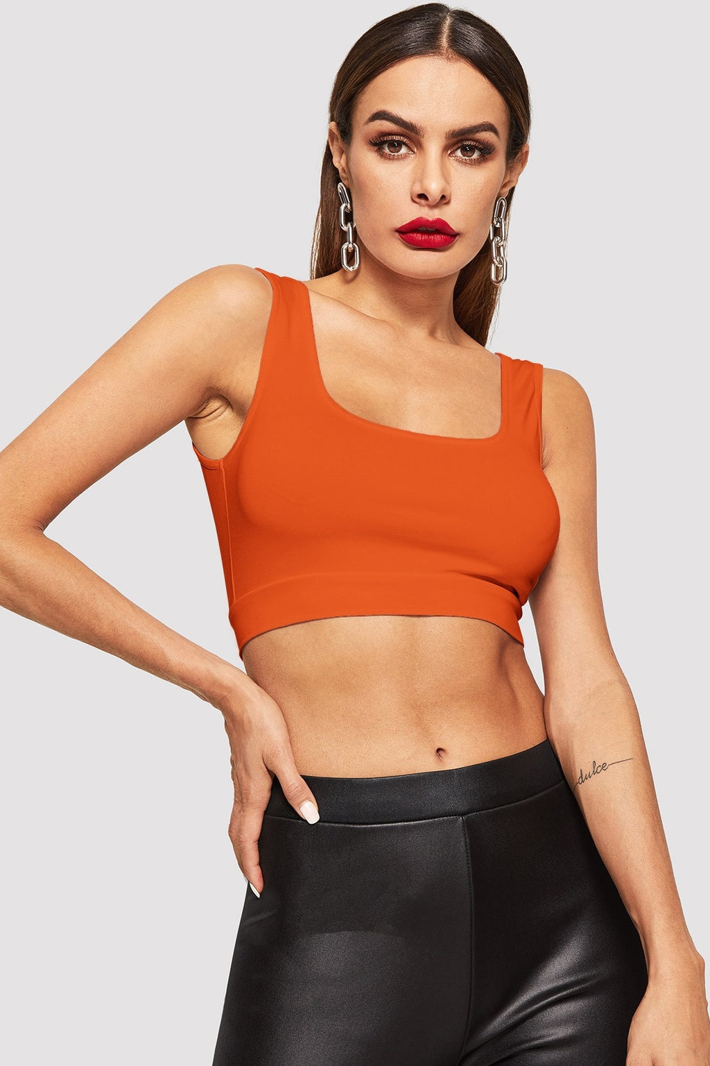 Neon Sporty Crop Tank Top