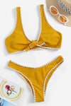 Mara Mustard Knot Tie Bikini Set
