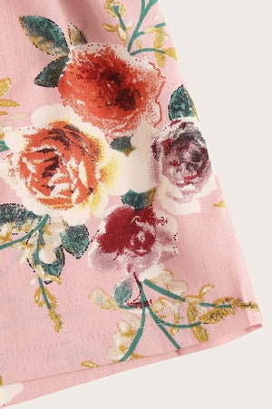 Nyla Floral Print Pink Shorts