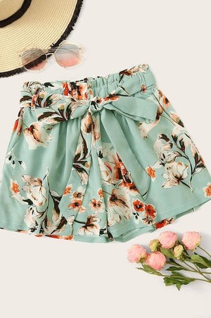 Nyla Floral Mint Shorts