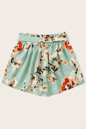 Nyla Floral Mint Shorts