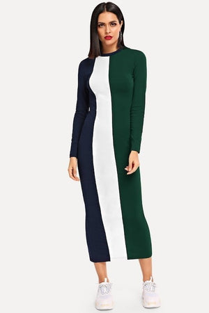 Striped Bodycon Maxi Dress