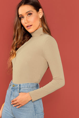 Turtle Neck Long Sleeve Top