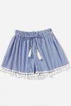 Ria Vertical Striped Shorts Blue