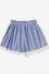 Ria Vertical Striped Shorts Blue