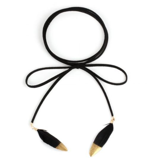 Velvet Feather Choker Multi-Layer