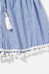 Ria Vertical Striped Shorts Blue