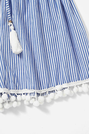 Ria Vertical Striped Shorts Blue