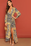 Sian Scarf Print Long Dress